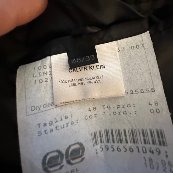 Men's Calvin Klein Collection Wool Dark Plaid Blazer size 38 - Picture 7 of 7